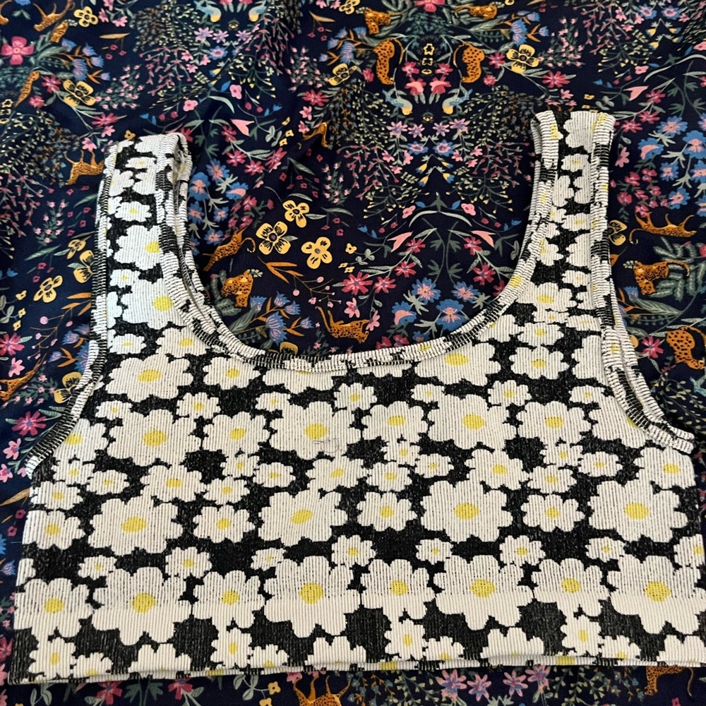 Floral Black and White Women's Top